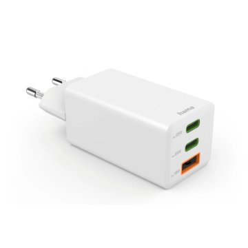 Cargador De Pared Hama Mini 2xusb-c 1xusb-a Gan 65w Quick Charge Power Delivery Color Blanco 2