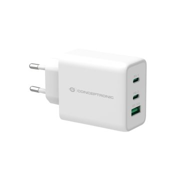 Cargador De Pared Quick Charge 3.0 Pd 2 Puerto Usb-c 1 Puerto Usb-a Conceptronic Althea 65w