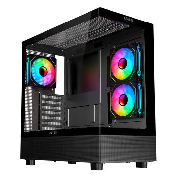 Caja Atx Semitorre Abysm Danube Sava H400 Prime Black 2x3.5" 1x2.5" 2xusb3.0 1xusb-c Gpu Max 410mm Negro Lateral Y Frontal Vi