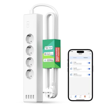 Regleta Smart Wifi Cuatro Shuko, Cuatro Usb Compatible...