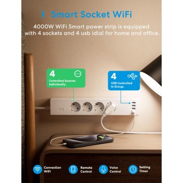 Regleta Smart Wifi Cuatro Shuko, Cuatro Usb Compatible... 2