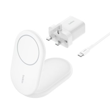 Cargador Inalambrico Belkin Wib007vfwh Boost Charge 15w Inalam. Y Magnetico Plegable Con Qi2 Blanco 2