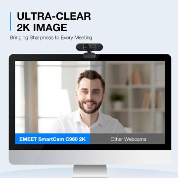 Webcam Emeet C960 2k 1080p Usb, 2 Micros, Distancia Focal... 2