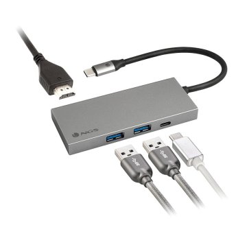 Adaptador Multipuerto Usb-c Ultraligero De Aluminio Que Incluye Usb 3,0, Usb-c Con Carga Pd, Hdmi 2