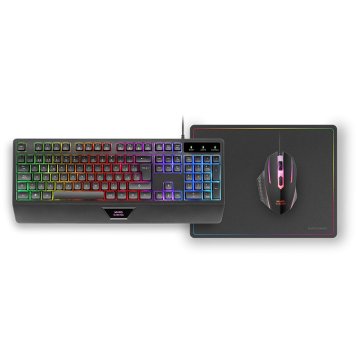 Pack Teclado Mouse Y Alfombrilla Mars Gaming Mcp124es Rgb H-mech, Mouse Huano Rgb 3200dpi, Alfombrilla  360*260mm Black 2