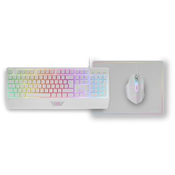 Pack Teclado Mouse Y Alfombrilla Mars Gaming Mcp124wfr Frances Rgb H-mech, Mouse Huano Rgb 3200dpi, Alfombrilla  360*260mm Wh 2