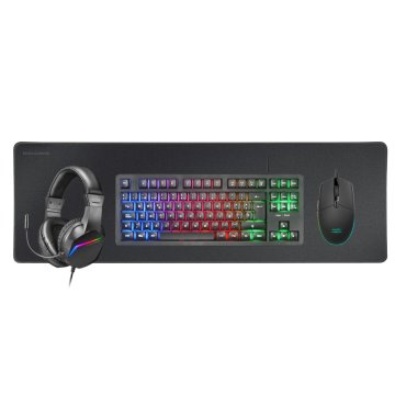 Pack Teclado Mouse Headset Y Alfombrilla Mars Gaming Mcp-rgb3 Black Teclado Tkl H-mech Red Mouse Rgb Flow 3200dpi Headset Frg 2