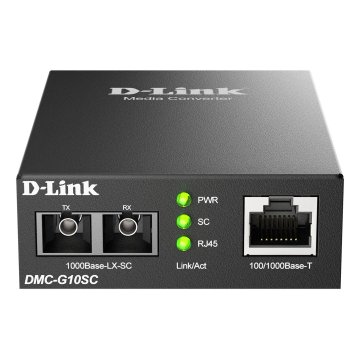 Convertidor De Medios Monomodo 100 1000 Base-t A 1000 Base-lx (sc) 10km Power 5v