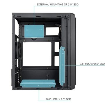 Caja Minitorre Tooq Tqc-4702u3c-b Matx Negra 1xusb 3.0 2xusb 2.0 Audio Hd Vga Max 250mm 2