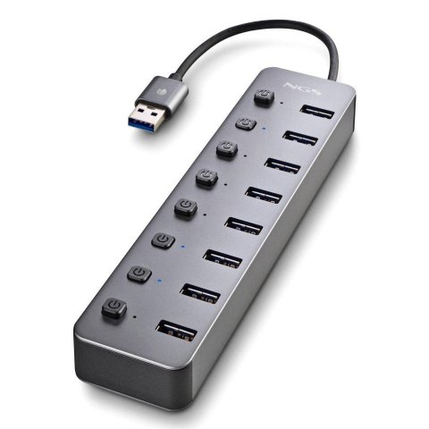 Hub Usb 3.0  Ngs Con 8 Puertos Con Interruptor Independiente