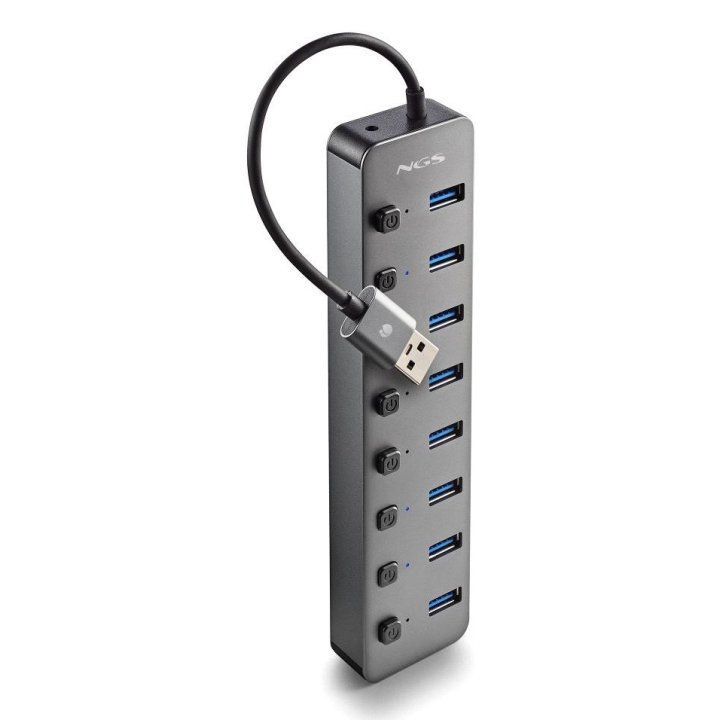 Hub Usb 3.0  Ngs Con 8 Puertos Con Interruptor Independiente