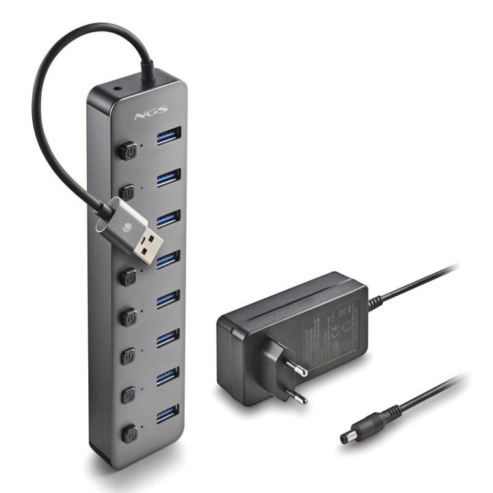 Hub Usb 3.0  Ngs Con 8 Puertos Con Interruptor Independiente