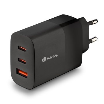 Cargador De Pared Ngs Ultrarrapido De 65w Gan Con 2xusb-c Pd 1x Usb-a 2