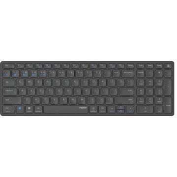 Teclado Rapoo Wireless Y Bluetooth E9700m Portugues 2.4ghz Bt 3.0 5.0 Diseño Ultrafino Bateria Gris Oscuro Base Aluminio Mult 2
