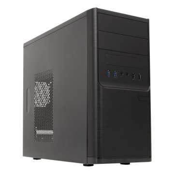 Caja Micro Atx Unyka Matx Dark Shadow Caja Negra Con 2 Bahías De 5.1 4 Con F.a 300w 85% Ee
