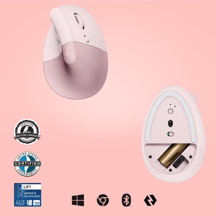 Mouse Logitech Wireless Y Bluetooth Ergo Lift Laser 2.4 Ghz Unifying Y Bluetooth Rosa P n  910-00647
