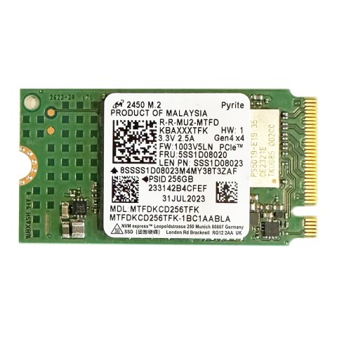 Disco M.2 Nvme 256gb 2242 Pcie 3.0 "oem" (nuevo, Procedente De Ampliacion De Portatiles Lenovo)